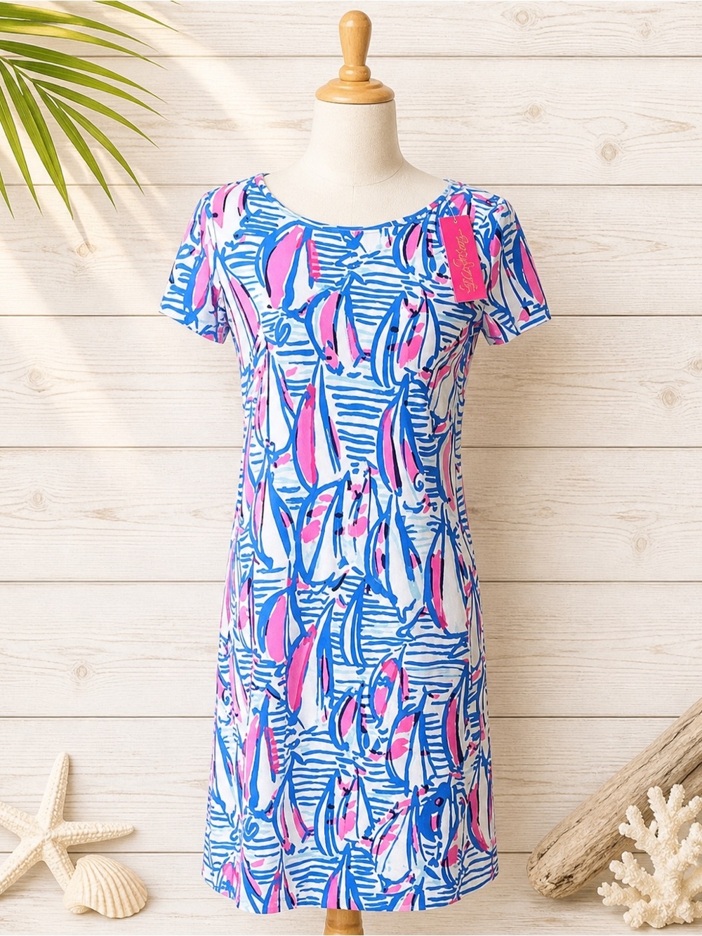 Lilly Pulitzer Colorful Sailboat Print Dress Spring Break vlVacation Summer S